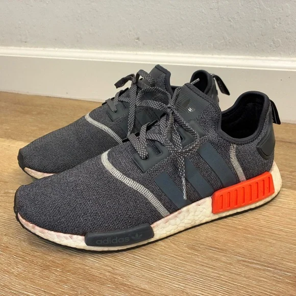 Adidas NMD R1 Black Gray Orange Men’s Size US 11.5 Boost Sneakers Pre-Owned